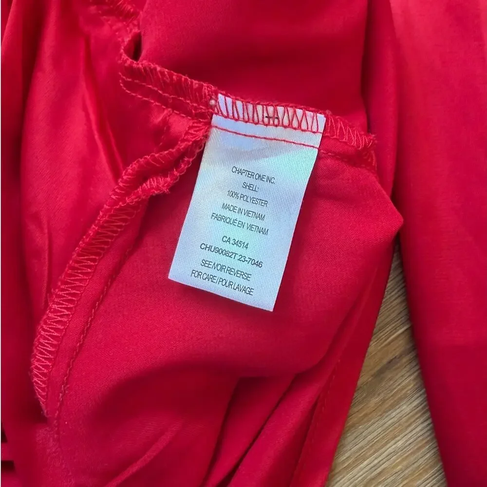 Haven Blair London Red Twist Front Blouse Womens Medium Long Sleeve V Neck Top - Picture 5 of 5
